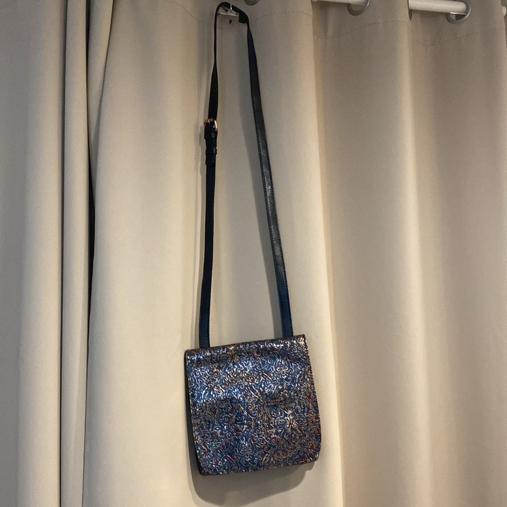 Patricia Nash Blue/Maroon With Rose Gold Accents Women's Crossbody Bag